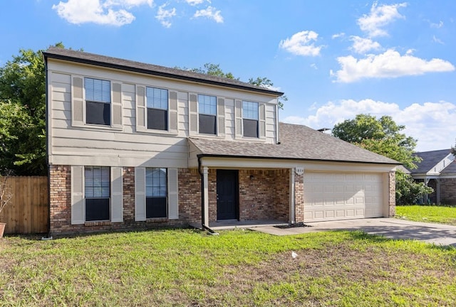 1804 Briarpath Ln, Arlington, TX 76018 - view of front facade featuring a garage, brick siding, and concrete driveway