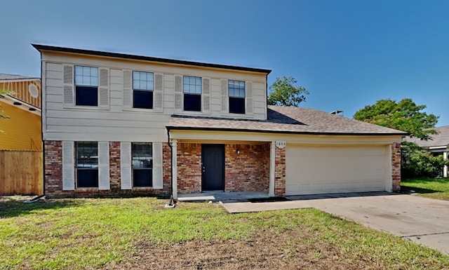 1804 Briarpath Ln, Arlington, TX 76018 - view of front of home with an attached garage, brick siding, and driveway