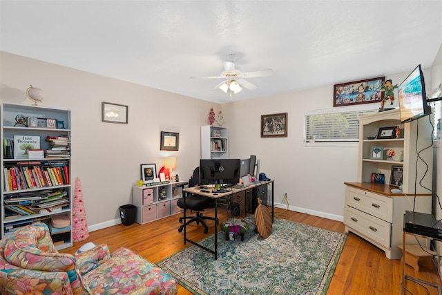 4925 Terrace Trl, Fort Worth, TX 76114 - office space featuring ceiling fan and light wood-style flooring