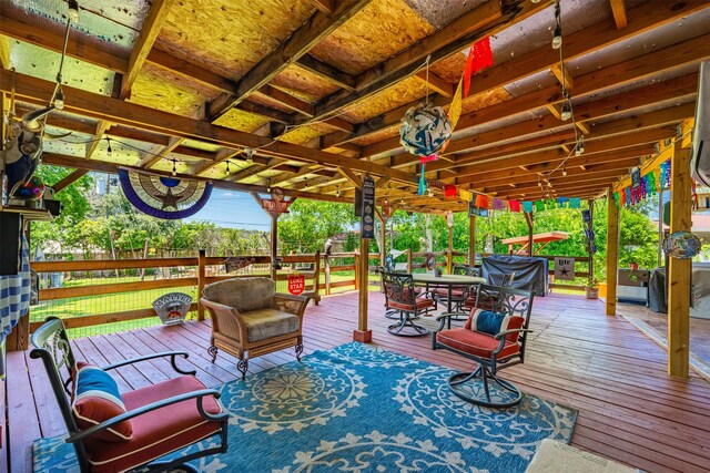 4925 Terrace Trl, Fort Worth, TX 76114 - wooden deck featuring outdoor dining area