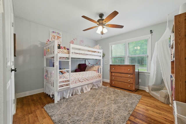 3000 Binyon St, Fort Worth, TX 76133 - bedroom with wood finished floors and a ceiling fan