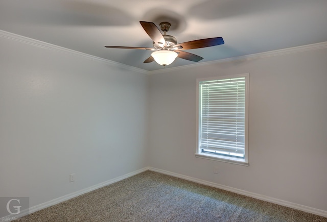 163 Sistrunk Ln, Bossier City, LA 71112 - spare room featuring ceiling fan, light colored carpet, plenty of natural light, and crown molding