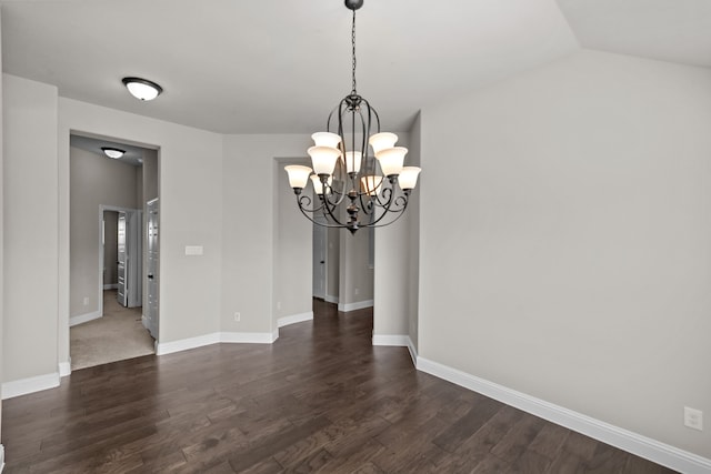 6001 Harwich Ln, Fort Worth, TX 76179 - unfurnished room featuring dark wood-style flooring and a chandelier