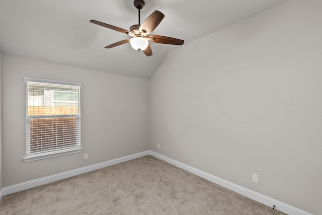 6001 Harwich Ln, Fort Worth, TX 76179 - spare room featuring carpet floors, lofted ceiling, and ceiling fan