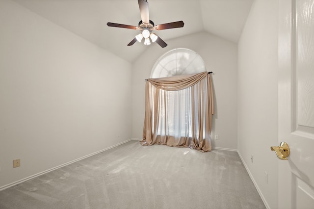 6700 Crane Rd, North Richland Hills, TX 76182 - carpeted empty room featuring a ceiling fan and vaulted ceiling