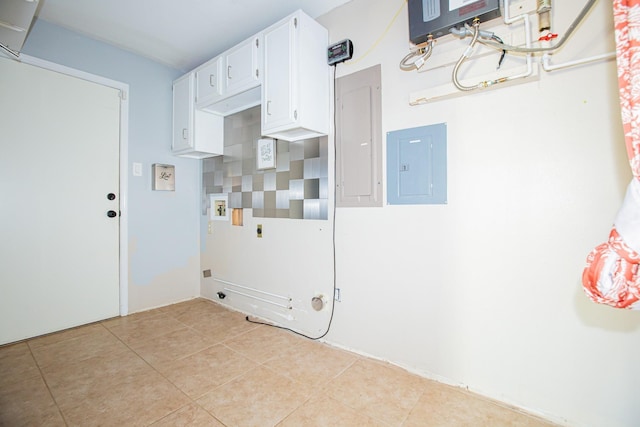 550 Briarwood Dr, Southlake, TX 76092 - laundry room featuring electric panel, hookup for a washing machine, and light tile patterned floors