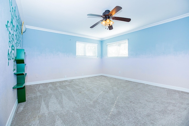 550 Briarwood Dr, Southlake, TX 76092 - empty room featuring ornamental molding, carpet flooring, and a ceiling fan