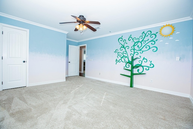 550 Briarwood Dr, Southlake, TX 76092 - spare room with carpet, crown molding, and a ceiling fan