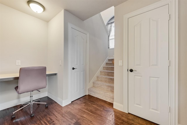 5005 Parkplace Dr, Denton, TX 76226 - office area with dark wood-style flooring