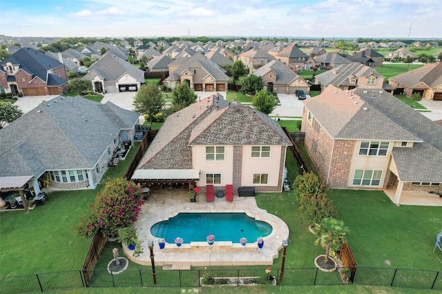 5005 Parkplace Dr, Denton, TX 76226 - view of pool with a fenced backyard, a residential view, and a patio