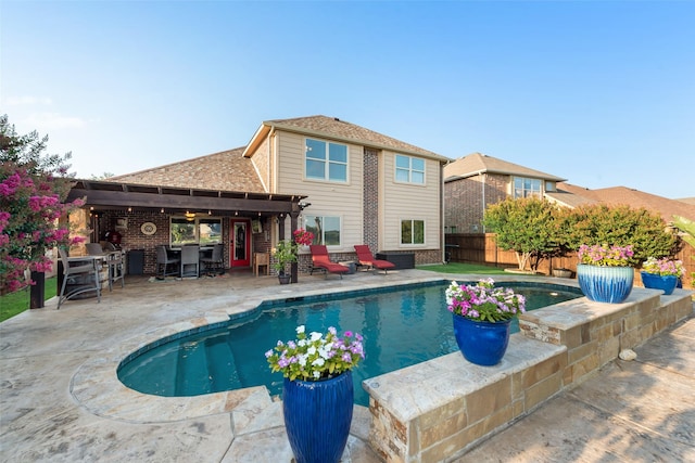 5005 Parkplace Dr, Denton, TX 76226 - swimming pool featuring a patio, a fenced backyard, a jacuzzi, and a grill