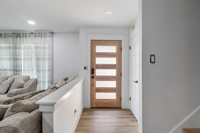 2304 Spanish Trl, Irving, TX 75060 - entrance foyer featuring light wood finished floors and recessed lighting