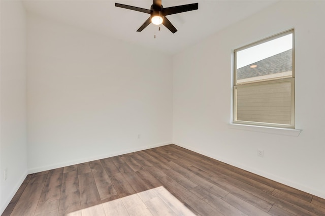 13625 Musselshell Dr, Ponder, TX 76259 - spare room featuring ceiling fan and wood finished floors