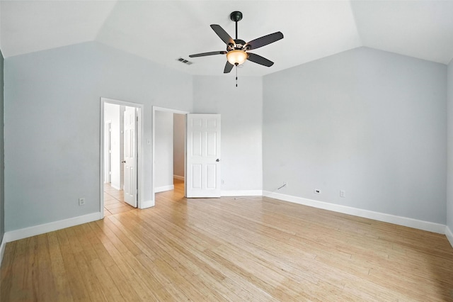 4917 Summer Oaks Ln, Fort Worth, TX 76123 - unfurnished bedroom featuring lofted ceiling, light wood-style flooring, and a ceiling fan