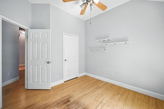 4917 Summer Oaks Ln, Fort Worth, TX 76123 - unfurnished bedroom featuring lofted ceiling, wood finished floors, and a ceiling fan