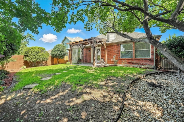 4917 Summer Oaks Ln, Fort Worth, TX 76123 - rear view of property with brick siding, a pergola, a fenced backyard, and a patio area