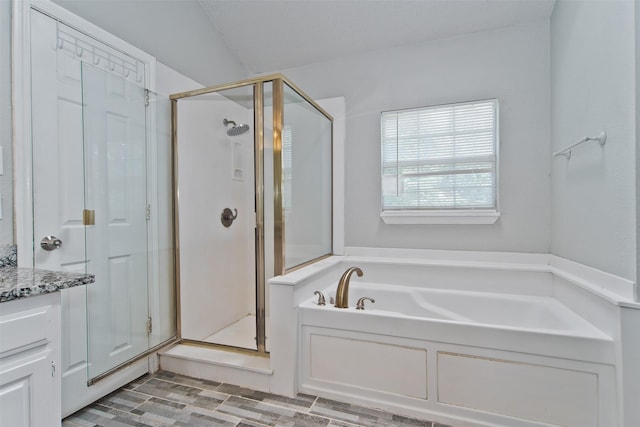 4300 Hidden Creek Dr, Arlington, TX 76016 - bathroom with a stall shower, a bath, and vanity