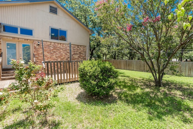 4300 Hidden Creek Dr, Arlington, TX 76016 - fenced yard with french doors and a deck