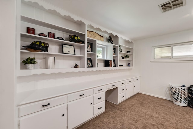 206 E Park, Italy, TX 76651 - office area featuring carpet floors and built in desk