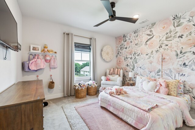 4705 Clydesdale Dr, Flower Mound, TX 75028 - bedroom with carpet floors and ceiling fan