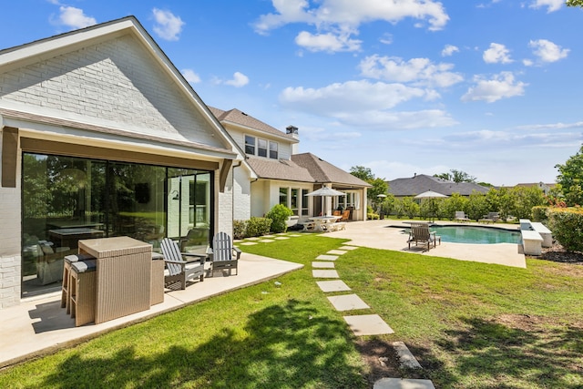 4705 Clydesdale Dr, Flower Mound, TX 75028 - view of swimming pool with a patio and a yard