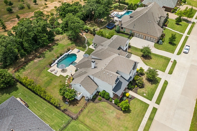 4705 Clydesdale Dr, Flower Mound, TX 75028 - aerial view of property and surrounding area with a pool area