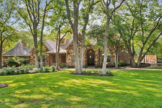105 Blue Sage Ct, Weatherford, TX 76087 - view of front of home with stone siding and a front yard