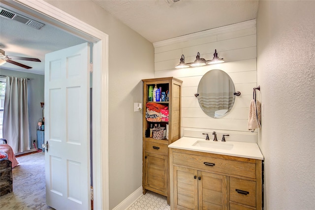 929 Church St, Sulphur Springs, TX 75482 - bathroom featuring vanity and a ceiling fan