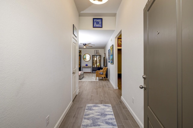 9657 Alderleaf Trl, Fort Worth, TX 76036 - hall with baseboards and wood finished floors