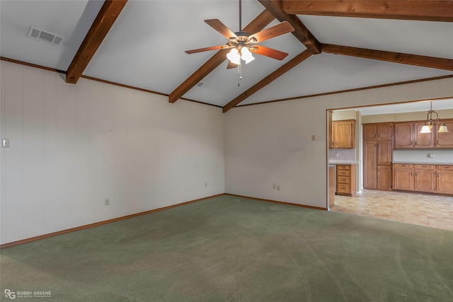 189 India Dr, Shreveport, LA 71115 - unfurnished living room featuring ceiling fan and light colored carpet