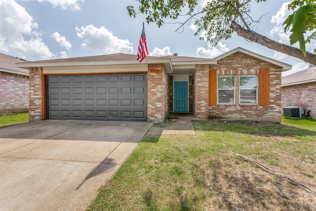 8732 Hunters Trl, Fort Worth, TX 76123 - ranch-style home featuring brick siding, a garage, concrete driveway, and a front yard