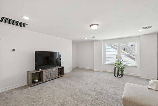 1213 Bonsmara Dr, Northlake, TX 76247 - carpeted living area with baseboards and recessed lighting