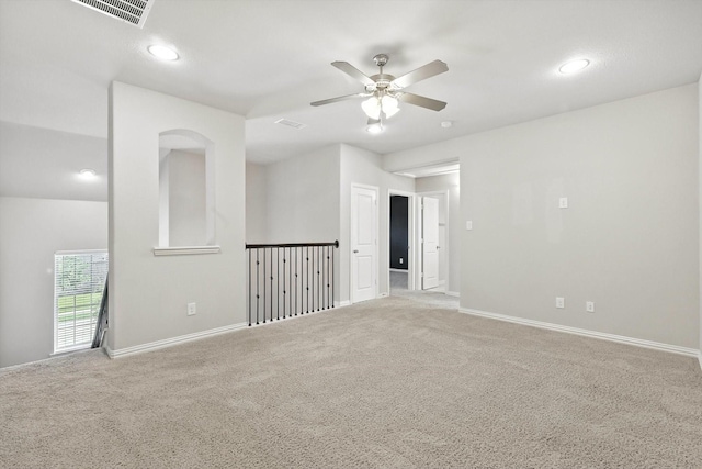 9920 Pikes Peak Pl, Little Elm, TX 75068 - carpeted empty room with a ceiling fan and recessed lighting