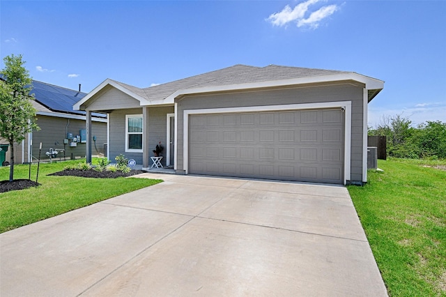 1773 Courage Crk, Crandall, TX 75114 - ranch-style home featuring driveway, a front lawn, and a garage