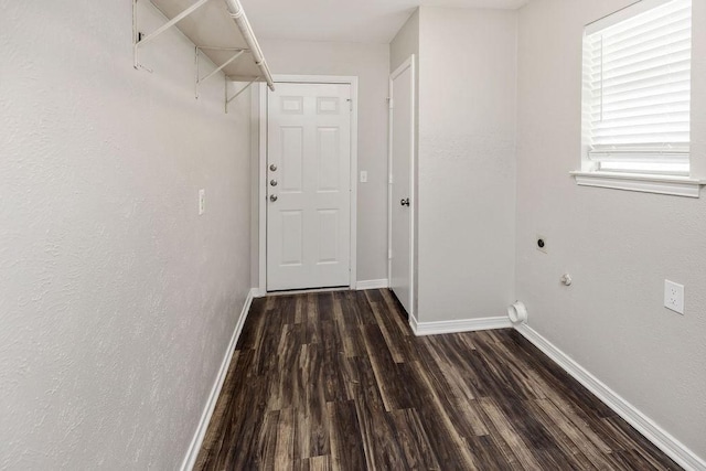 3101 Bonniebrook Dr, Plano, TX 75075 - washroom with wood finished floors and hookup for an electric dryer