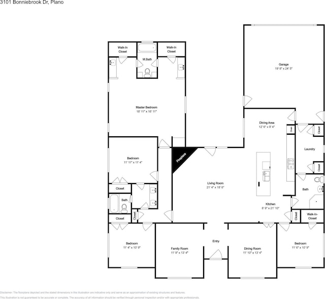 3101 Bonniebrook Dr, Plano, TX 75075 - view of floor plan / room layout