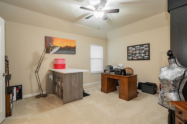 637 Grisham, Fate, TX 75087 - office featuring ceiling fan and light carpet