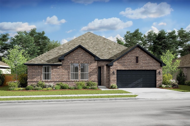 740 Emerald Hts, Lavon, TX 75166 - view of front of house featuring brick siding, an attached garage, roof with shingles, and concrete driveway
