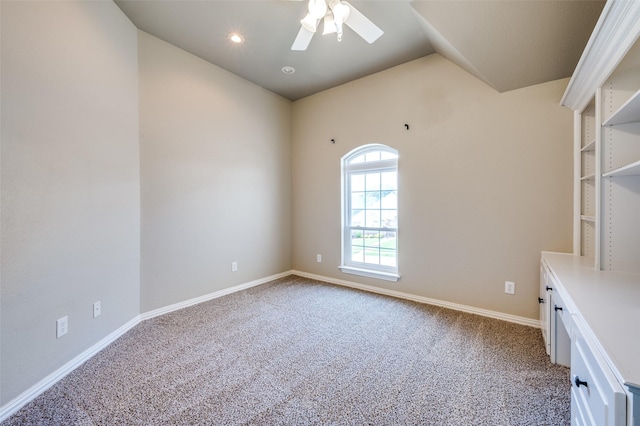 6001 Autumn Way, Mckinney, TX 75072 - carpeted spare room featuring ceiling fan and vaulted ceiling