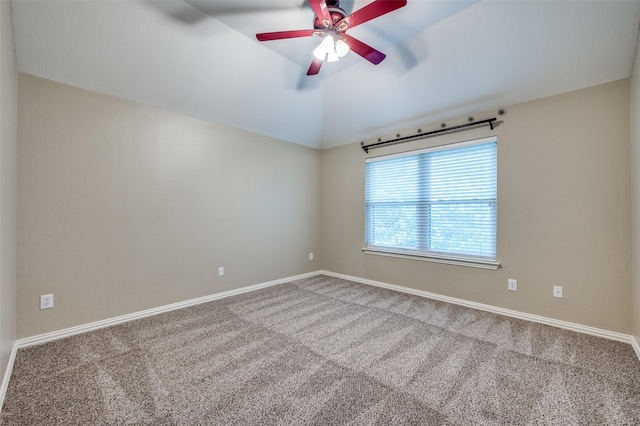 6001 Autumn Way, Mckinney, TX 75072 - carpeted spare room featuring lofted ceiling and a ceiling fan