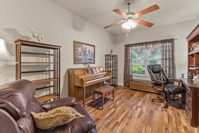 118 Independence Trl, Forney, TX 75126 - office featuring wood finished floors, a ceiling fan, and vaulted ceiling