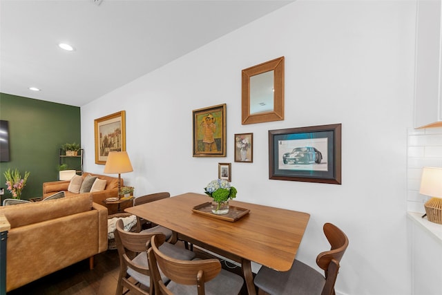 2340 Starks Ave, Dallas, TX 75215 - dining space with dark wood-style flooring and recessed lighting