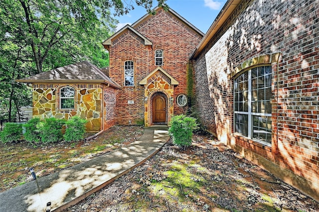 109 Lauren Ln, Pottsboro, TX 75076 - view of front facade with brick siding