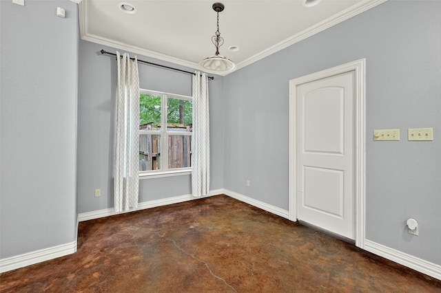 109 Lauren Ln, Pottsboro, TX 75076 - unfurnished room with concrete flooring, crown molding, and recessed lighting