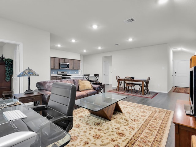 3100 Singleton Rd, Forney, TX 75126 - living area with dark wood-style flooring and recessed lighting