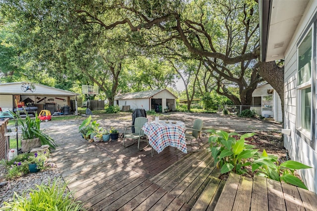 1020 Water St, Waxahachie, TX 75165 - deck featuring an outbuilding