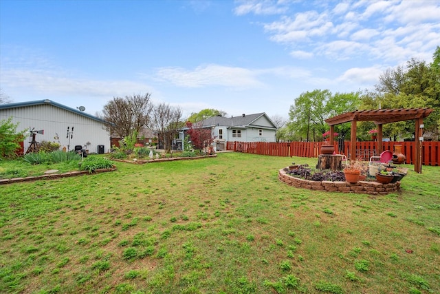 1121 W 3rd Ave, Corsicana, TX 75110 - fenced backyard with a pergola
