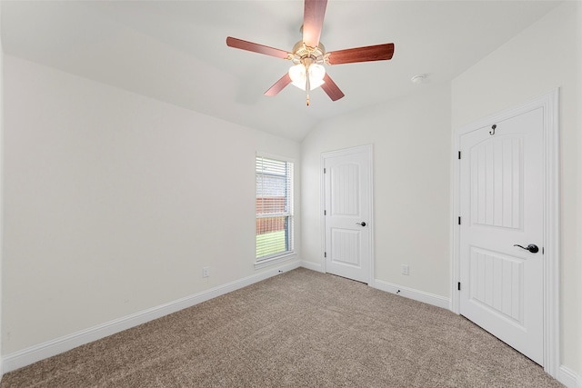 641 Woodridge Dr, Oak Point, TX 75068 - unfurnished bedroom featuring carpet flooring, vaulted ceiling, and ceiling fan
