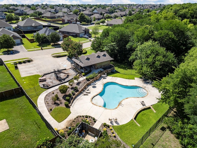 641 Woodridge Dr, Oak Point, TX 75068 - aerial view of residential area featuring a pool area