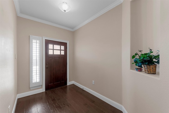 641 Woodridge Dr, Oak Point, TX 75068 - entrance foyer with healthy amount of natural light, dark wood-style floors, and ornamental molding